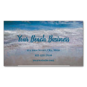 Blue Coastal Ocean Waves Tropical Art Magnetische Visitenkarte (Vorderseite)