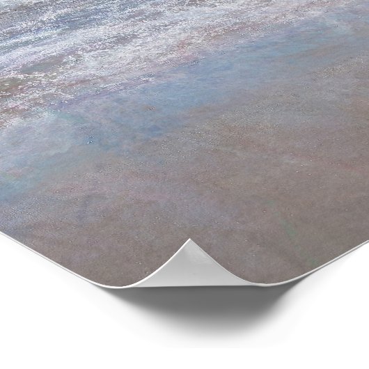 Blue Coastal Ocean Waves Tropical Art Poster (Ecke)