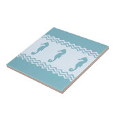 Blue Coastal Seahorses Stripes Fliese (Seite)