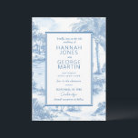 Blue Coastal Toile Wedding Card Einladung<br><div class="desc">Blue Coastal Toile Hochzeitskollektion. Die zeitlose und gemütliche Kollektion besticht durch den Charme eines klassischen Festes an der Ostküste. Mit zarten Toilmustern, Hydrangeas, Leuchttürmen und Segelbooten in sanften Blautönen erinnert es an eine raffinierte Küstensteleganz. Ideal für Hochzeiten am Meer mit traditioneller oder vorzüglicher Drehung, bietet diese Suite eine schicke Wassersportfreude...</div>