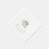 Blue Coastal Wedding Napkins Beach Seashell Serviette (Ecke)