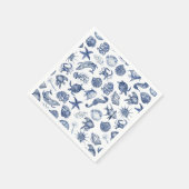 Blue Coastal Wedding Paper Napkin Serviette (Ecke)