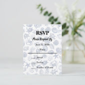 Blue Coastal Wedding Response Card RSVP Karte (Stehend Vorderseite)