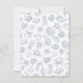 Blue Coastal Wedding Response Card RSVP Karte (Rückseite)