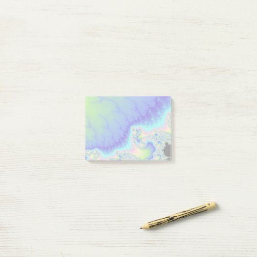 Blue Coastline Fraktal Post-it Klebezettel (Auf Schreibtisch)