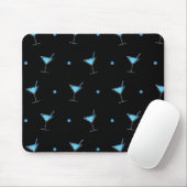 Blue Cocktail Martini Glass Mousepad (Mit Mouse)