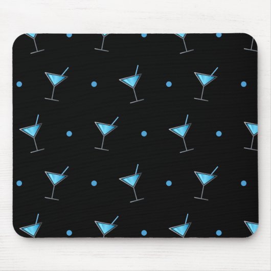Blue Cocktail Martini Glass Mousepad (Vorne)