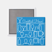 Blue Cocktail Party Magnet (Vorderseite/Rückseite)