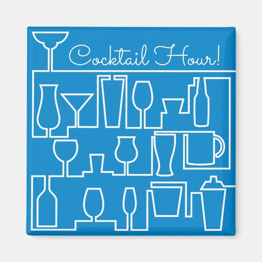 Blue Cocktail Party Magnet (Vorne)