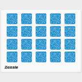 Blue Cocktail Party Quadratischer Aufkleber (Blatt)