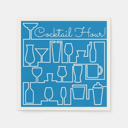 Blue Cocktail Party Serviette (Vorderseite)