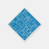 Blue Cocktail Party Serviette (Ecke)