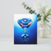 Blue Cocktail Postkarte (Stehend Vorderseite)