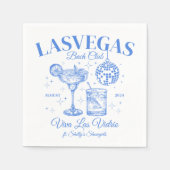 Blue Cocktail und Diskothek Ball Junggeselinnen-Ab Serviette (Vorderseite)