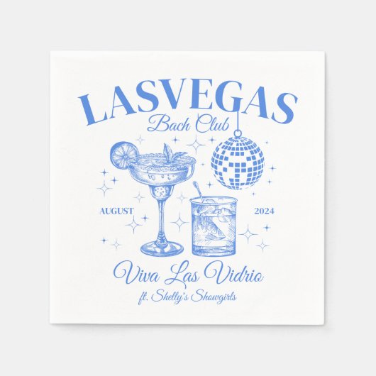 Blue Cocktail und Diskothek Ball Junggeselinnen-Ab Serviette (Vorderseite)