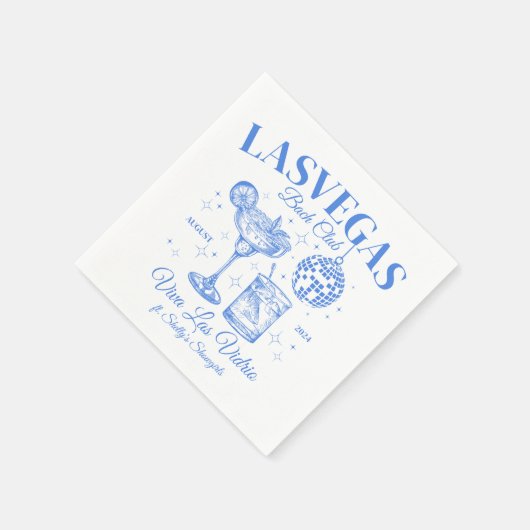 Blue Cocktail und Diskothek Ball Junggeselinnen-Ab Serviette (Ecke)