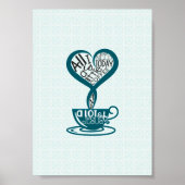Blue Coffee and Jesus Poster 5"x7" (Vorne)