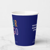 Blue Coffee Paper Cups Business Logo Branded 8 oz Pappbecher (Links)