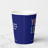 Blue Coffee Paper Cups Business Logo Branded 8 oz Pappbecher (Rechts)