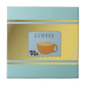 Blue Coffee Sign mit Coffee Cup Fliese (Vorderseite)