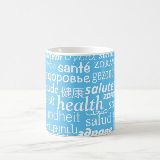 Blue-Coffee-Tasse für den Gesundheitstext oder Far Kaffeetasse (Mittel)