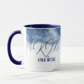 Blue Coffee Tasse Mit Monogramm Watercolor Bluish (Links)