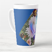 Blue Coffee Tasse mit White Daisy Blume (Linke Ecke)