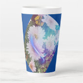 Blue Coffee Tasse mit White Daisy Blume (Vorderseite)