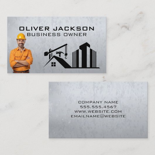 Blue Collar Construction Worker | Builderplatz Visitenkarte (Vorne/Hinten)