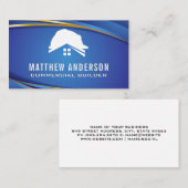 Blue Collar Logo | Blue Geometric Visitenkarte (Vorne/Hinten)