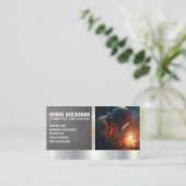 Blue Collar Welder Worker | Stahlsparks Visitenkarte (Stehend Vorderseite)