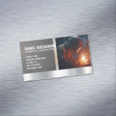 Blue Collar Welder Worker | Steel Sparks Magnetische Visitenkarte (Beispiel)