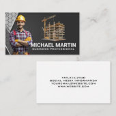 Blue Collar Worker | Baustelle Gebäude Visitenkarte (Vorne/Hinten)