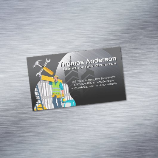 Blue Collar Worker | Construction Tools Magnetische Visitenkarte (Beispiel)