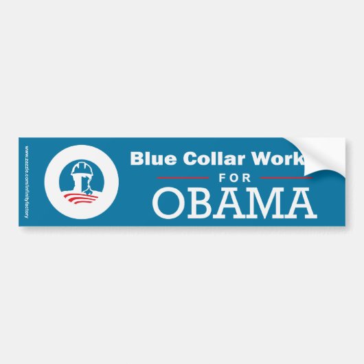 Blue Collar Workers für Obama Autoaufkleber (Vorne)