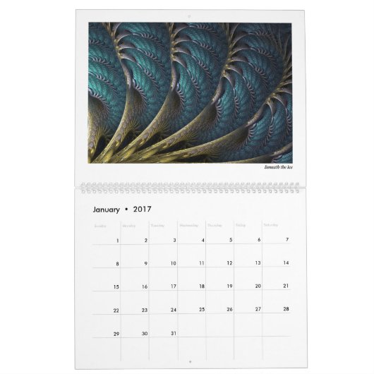 Blue Collection Abstrakte Fraktale 2026 Kalender (Jan 2017)