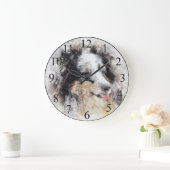 Blue Collie Große Wanduhr (Zuhause)