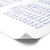 Blue Colonial House/Mansion/Manor Seating Chart Poster (Ecke)