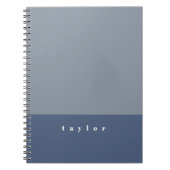 Blue Color Block Custom Name Notebook Notizblock (Vorderseite)