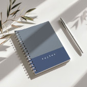 Blue Color Block Custom Name Notebook Notizblock