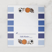 Blue Color Block Sports Party Platzkarte (Außenseite Aufgefaltet)