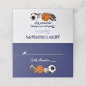 Blue Color Block Sports Party Platzkarte (Außenseite Aufgefaltet)