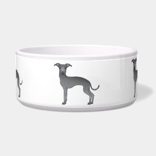 Blue Color Italian Greyhound Cute Cartoon Dogs Napf