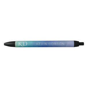 Blue Color Monogram und Name Simple Kugelschreiber