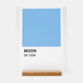 Blue Color Moon Song - weißer Hintergrund Acrylschild (Vorderseite)