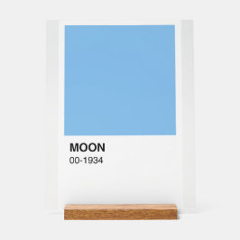 Blue Color Moon Song - weißer Hintergrund Acrylschild