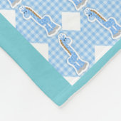 Blue Color Quilt Giraffen Design Fleece Blanket (Ecke)
