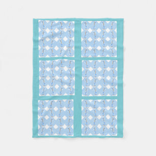 Blue Color Quilt Giraffen Design Fleece Blanket