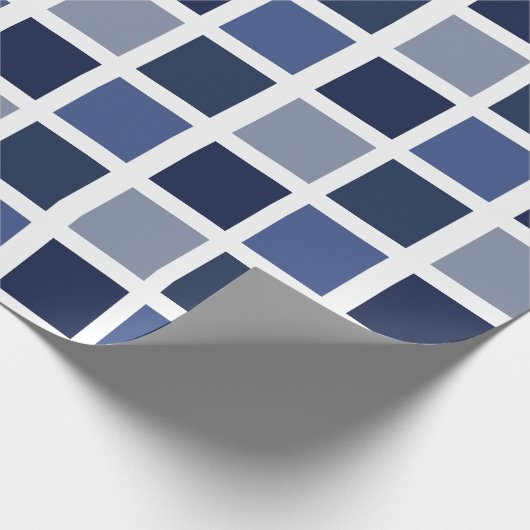 Blue Color Squares Checkered Geschenkpapier (Ecke)