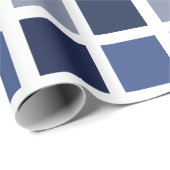 Blue Color Squares Checkered Geschenkpapier (Rolleneckpunkt)